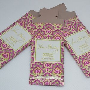 Vera Bradley Appleberry Champagne Travel Lotion Hand Cream Set of 3
